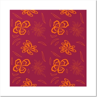 abstract seamless floral pattern exotic shapes Posters and Art